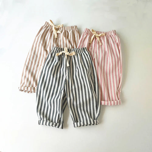 Children's Clothing Vintage Linen Cotton Stripe Pants