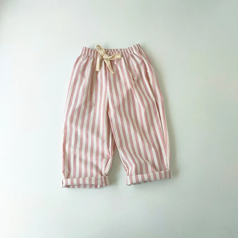 Children's Clothing Vintage Linen Cotton Stripe Pants