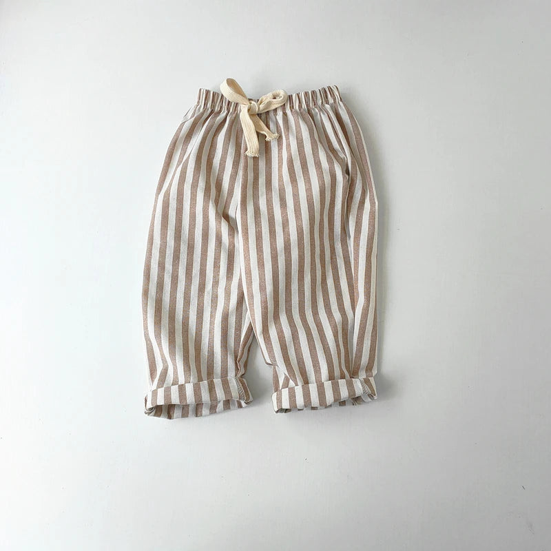 Children's Clothing Vintage Linen Cotton Stripe Pants