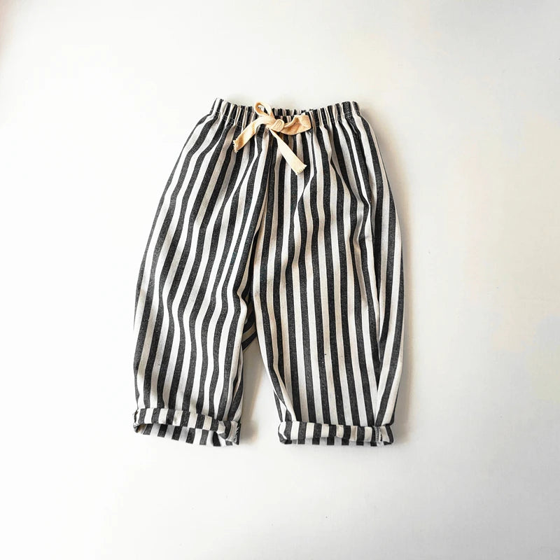 Children's Clothing Vintage Linen Cotton Stripe Pants